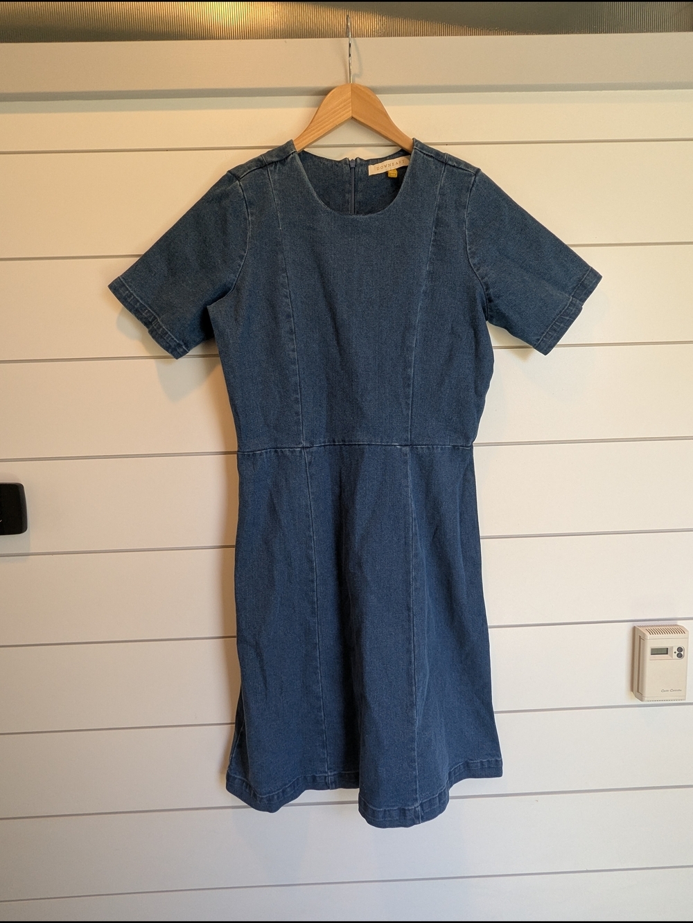 Denim Short Sleeve Dress Butter Mom Knee Length Size Small